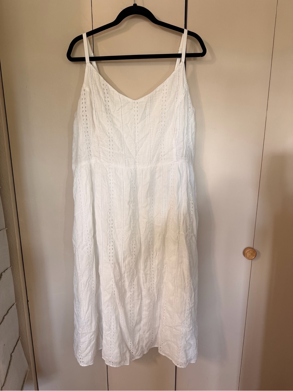 Old Navy White Eyelet Midi Dress